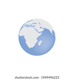 Illustration of a globe with the Pacific ocean and the African continent.