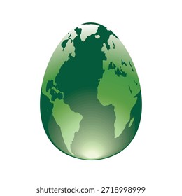  ilustração de um globo representado como um ovo, muitas vezes usado como imagens de estoque para conceitos como Dia da Terra ou ambientalismo