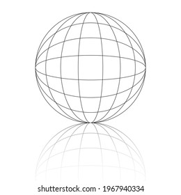 Illustration des globalen Skelettdesigns. Eine Kugel mit runden und länglichen Bilddetails