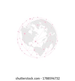 ilustración de un globo que está conectado entre sí a través de una red, puede utilizarlo para diseñar lo que desee