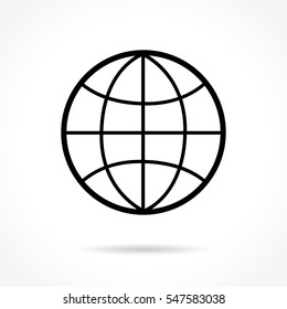 Illustration of globe thin line icon design