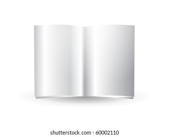 Illustration of a glossy blank magazine or journal spread