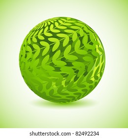 ilustración de globo brillante hecho de hoja verde