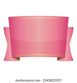 illustration of a glossy pink thick title ribbon
