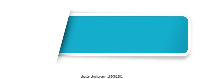 the illustration of glossy rectangle template /  the blank blue label / the tag