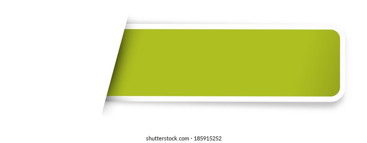 the illustration of glossy rectangle template /  the blank green label / the tag