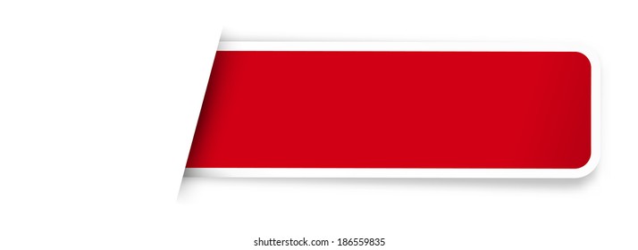 The Illustration Of Glossy Rectangle Template /  The Blank Red Label / The Tag