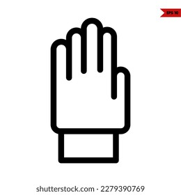 illustration of gloves line icon 
