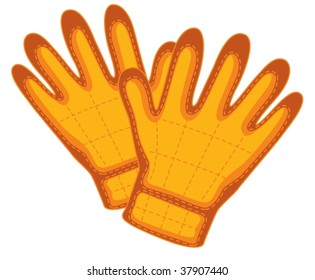 ilustración de guantes en blanco