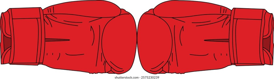 the illustration of the gloves for sport called boxing red and black color