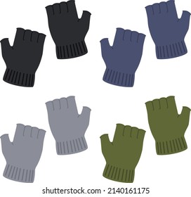 Illustration of gloves without fingertips
