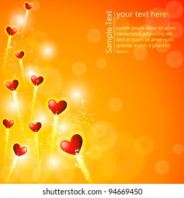 illustration of glowing heart on abstract background