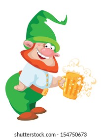 illustration of a gnome and beer