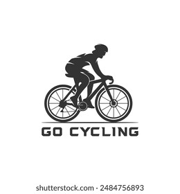 illustration go cycle logo symbol silhotte for sport cycling