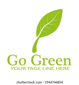 a illustration of go green leaf logo