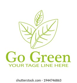 a illustration of go green leaf logo
