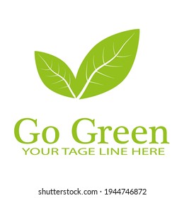 una ilustración del logotipo de go green leaf