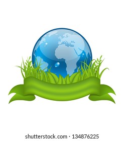 Illustration Go green life, environment symbol isolated on white background - vector