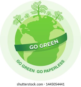 Illustration Of Go Green Go Paperless
