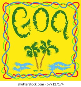 Illustration Goa beach emblems. Vector