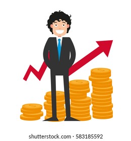 illustration of goal achievement can bring you a lot of money vector