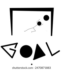 illustration of a goalkeeper who will catch the ball into the goal