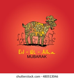 Illustration of Goat for Eid-Ul-Adha