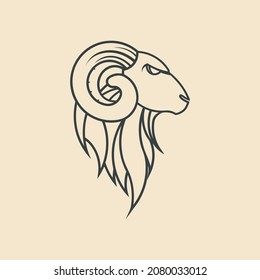 Illustration of goat. Especially goat from Indonesian that called Domba Garut.