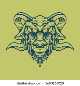 Illustration von Ziegenkopf Design Vektorillustration Illustration Stil Vintage