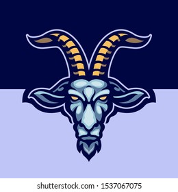 illustration of goat head for sports and gaming logos