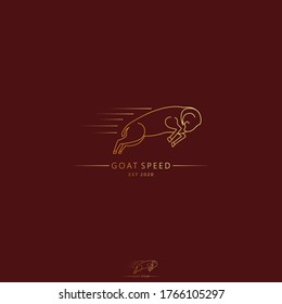illustration of goat logo with red backgroud color