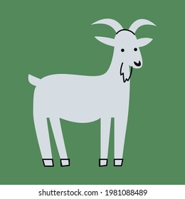 Illustration goat an isolated background  Dusty pastel colors  Modern flat style