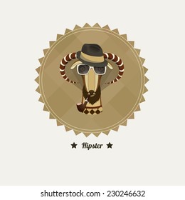 Illustration of goat and sheep, symbol of 2015. Hipster style. Element for New Year's design. Image of 2015 year of the goat.
