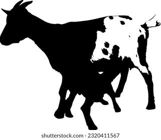 illustration of goats and sheep, suitable for qurban logos or coupons, Eid al-Adha and Eid Hajj