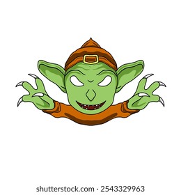 Illustration of goblin, mythological creature and widely used for Halloween costume