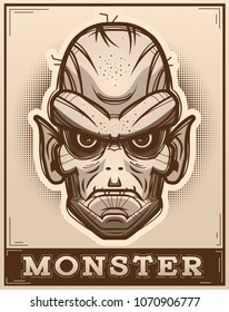 An illustration of a goblin on a poster.