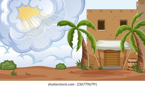 Illustration of God speaking in an Israeli desert village