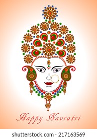 Illustration of Goddess Durga decorated face for Indian festival Navratri