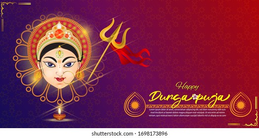 Happy Navratri Celebration Concept Hindu Mythology Stock Vector ...