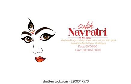 Illustration of Goddess DURGA face for Indian festival Navratri  