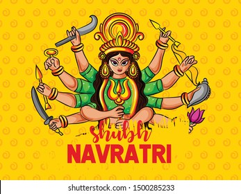 illustration of goddess Durga in Happy Dussehra Navratri