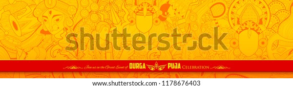 illustration of goddess Durga in Happy\
Dussehra Navratri\
background
