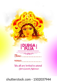 Illustration Of Goddess Durga Happy Navratri Celebration 