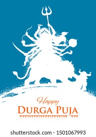 illustration of Goddess Durga in Happy Durga Puja Subh Navratri Indian religious header banner background