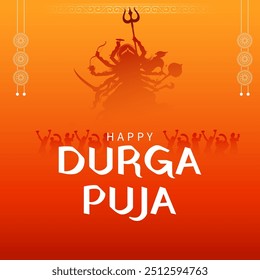 ilustração da Deusa Durga em Happy Durga Puja Subh Navratri Projeto de fundo religioso indiano