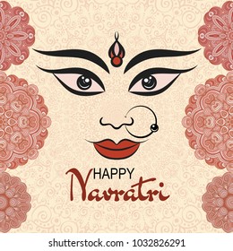 Illustration of Goddess Durga for Indian festival Desshra background. Creative vector abstract for Shubh Navratri or Durga Puja.