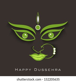 Illustration of Goddess Durga for Indian festival Desshra background.