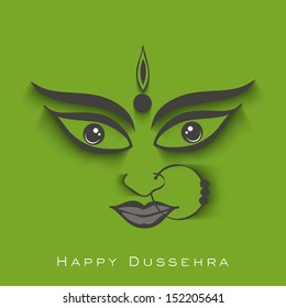 Illustration of Goddess Durga for Indian festival Dussehra background.