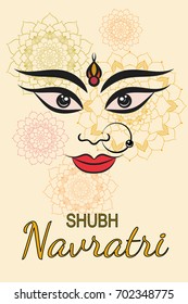 Illustration of Goddess Durga for Indian festival Desshra background. Creative vector abstract for Shubh Navratri or Durga Puja. 