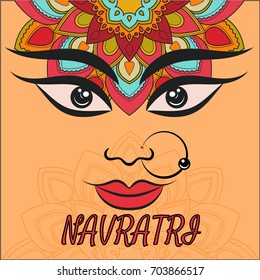 Illustration of Goddess Durga for Indian festival Desshra background. Creative vector abstract for Shubh Navratri or Durga Puja. 